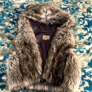 Furry vest with hood